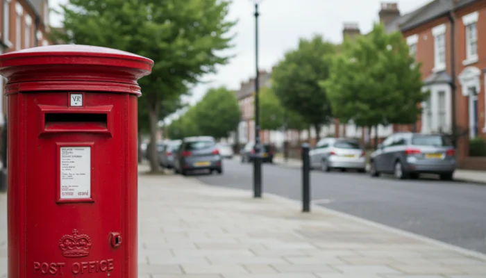 HMRC BADR nudge letters: a red UK Royal Mail post box on a British street