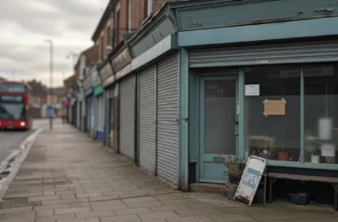Late payment rules: closed independent shopfront on a UK high street