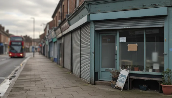 Late payment rules: closed independent shopfront on a UK high street
