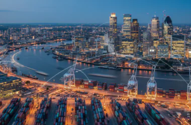 International controlled transactions schedule: cross-border trade and global connections at dusk
