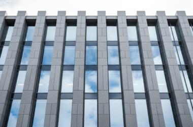 Audit threshold change: exterior of a UK corporate office building against the sky