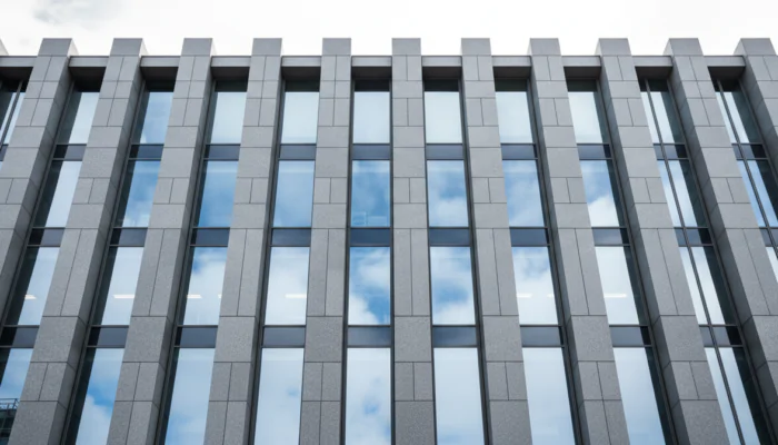 Audit threshold change: exterior of a UK corporate office building against the sky