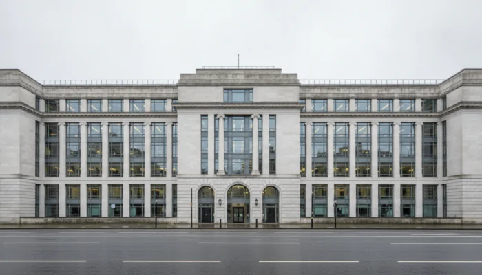 Associated companies and corporation tax: UK government office building exterior